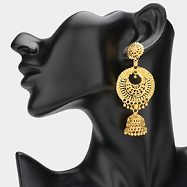 Abstract Metal Jhumka Dangle Earrings