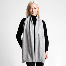 Solid Colore Ribbed Oblong Scarf