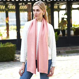 Solid Colore Ribbed Oblong Scarf