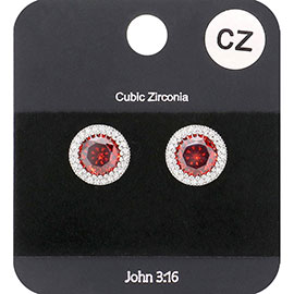 Cubic Zirconia Stud Evening Earrings