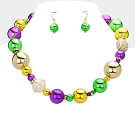 Mardi Gras Ball Beaded Necklace