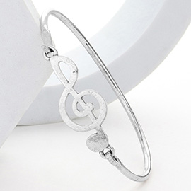 Metal Treble Clef Pointed Bangle Bracelet