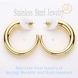 18K Gold Dipped Stainless Steel Hoop Earrings