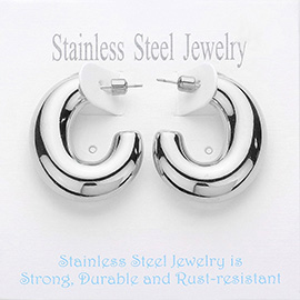Chunky Stainless Steel Hoop Earrings