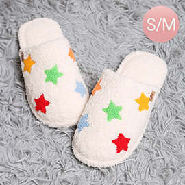 Stars Embroidered Soft Home Indoor Floor Slippers