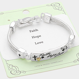 FAITH HOPE LOVE Message Magnetic Bracelet