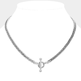 Stainless Steel Chain Toggle Necklace
