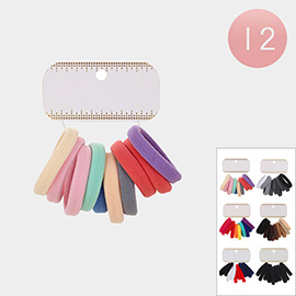 12 SET OF 10 - Plain Fabric Stretchable Hair Bands