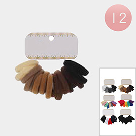 12 SET OF 16 - Plain Fabric Stretchable Hair Bands