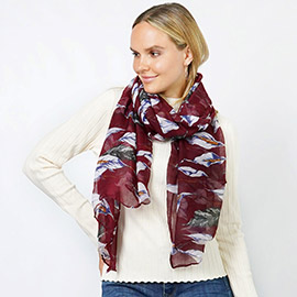 Floral Print Oblong Scarf