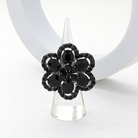 Flower Stone Embellished Stretch Ring