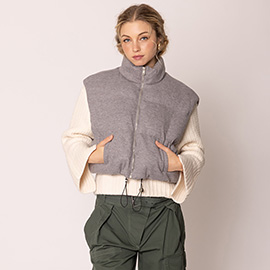 Solid Knit Padded Vest