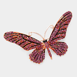 Butterfly Rhinestone Pave Brooch