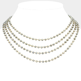 Faceted Beaded Layered Necklace