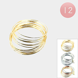 12 SET OF 15 - Skinny Metal Stacklable Bangle Bracelets 