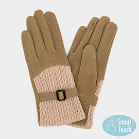 Cable And Band Details Smart Touch Gloves