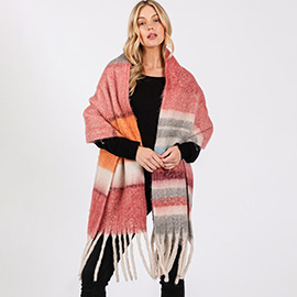 Brushed Multi Color Stripe Scarf