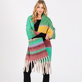 Brushed Multi Color Stripe Scarf