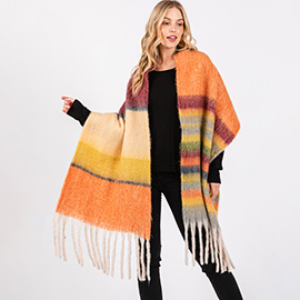 Brushed Multi Color Stripe Scarf