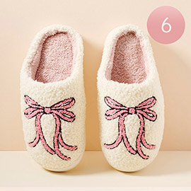 6Pairs - Large  Ribbons Home Slippers