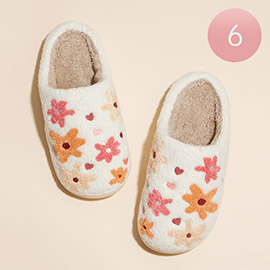 6Pairs - Daisy Dream Fuzzy Home Slippers