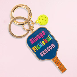 Enamel Pickleball Paddle Keychain