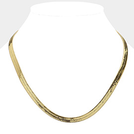 20 Inch, 6mm Stainless Steel Herringbone Chain Necklace