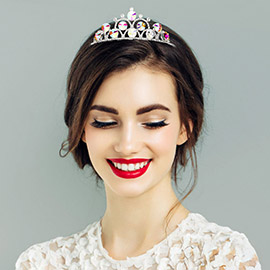 Round Stone Embellished Princess Tiara