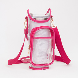 Transparent Tumbler Carrier Holder Crossbody Bag