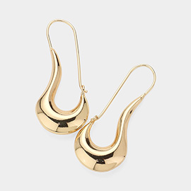 Abstract Metal Teardrop Hoop Earrings