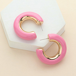 Chunky Enamel Hoop Earrings