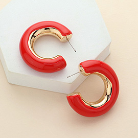 Chunky Enamel Hoop Earrings