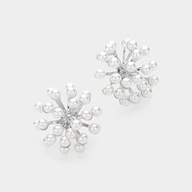 Pearl Sunburst Stud Earrings