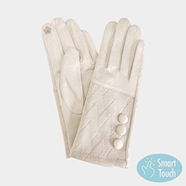 Button Deco Smart Touch Gloves