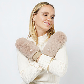 Faux Fur Flip Cover Mittens