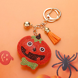 Bling Halloween Pumpkin Keychain