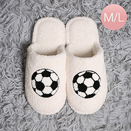 Soccer Embroidered Soft Home Indoor Floor Slippers