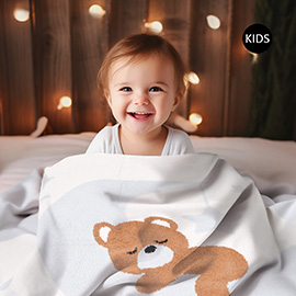 Cub Bear Printed Kids Throw Blanket