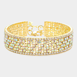 Rhinestone Paved Bangle Evening Bracelet