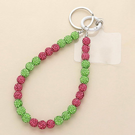 Shamballa Ball Beaded Keychain / Phone Charm Wrist Strap