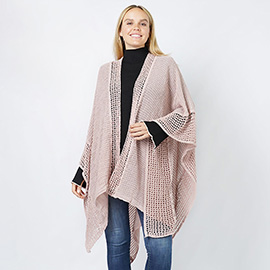 Textured Knit Cape/Ruana