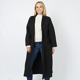 Shawl Collar Mid-Length Cardigan