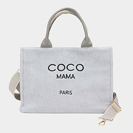 COCO MAMA Message Terry Medium Tote Bag / Crossbody Bag