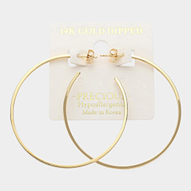 14K Gold Dipped Hypoallergenic Hoop Earrings