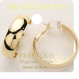 14K Gold Dipped Hypoallergenic Hoop Earrings