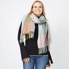 Plaid Oblong Scarf/Shawl