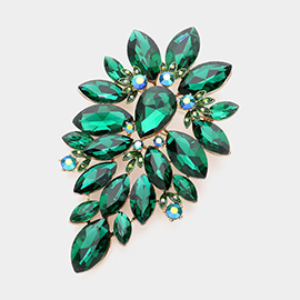 Marquise Stone Cluster Embellished Pin Brooch