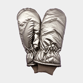 Shiny Puffer Mitten Gloves