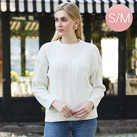 Small/Medium - Solid Ribbed Sweater