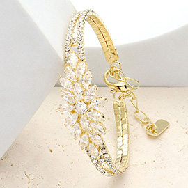 Marquise CZ Stone Embellished Evening Bracelet